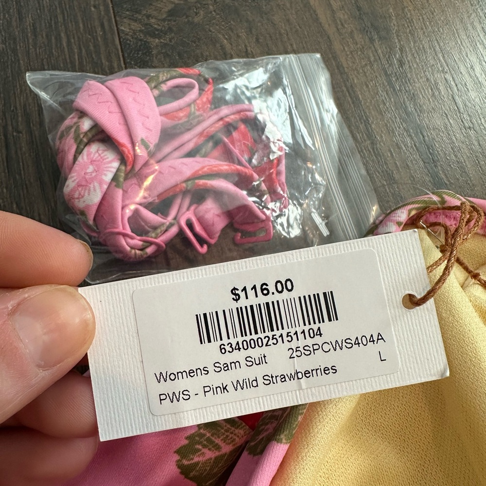 Pink Chicken Pink Strawberry Print Strapless One-Piece Swimsuit - Picture 7 of 10